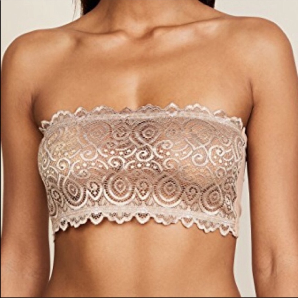 FREE PEOPLE Tan Lace Bandeau Bra NEW